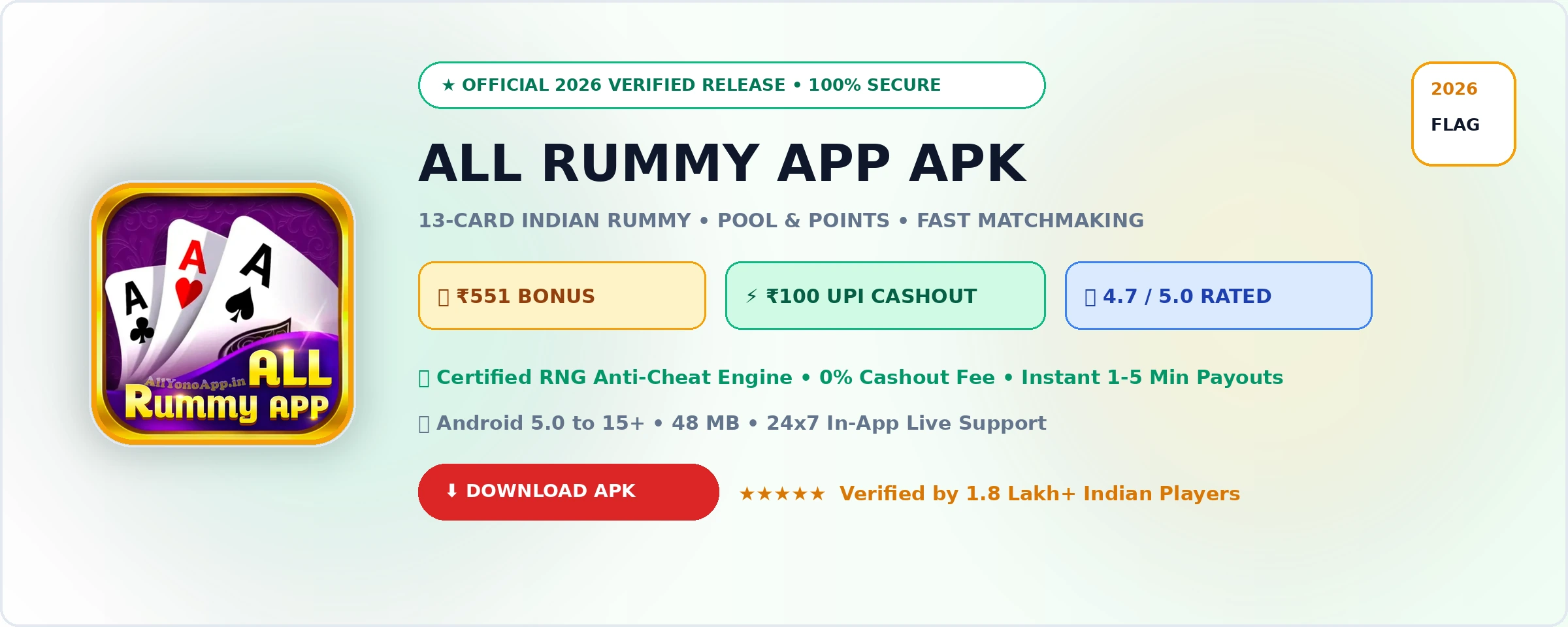 All Rummy App Official 2026 Game Banner